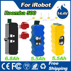 Batería Powtree 5.5Ah/6.8Ah para iRobot Roomba 500 14,4 V batería de aspiradora para Roomba 500 600 700 800 900 Series