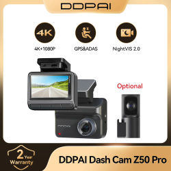 DDPAI Z50 Pro 4K Cámara para Coche DVR de Doble Canal con Pantalla IPS de 3'' GPS Integrado WiFi ADAS Visión Nocturna Monitor de Estacionamiento 24H