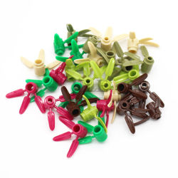 110 Uds. MOC DIY bloques de construcción planta ladrillo redondo 1x1 con 3 hojas de bambú árbol Compatible 30176 figuras para niños juguetes de plástico