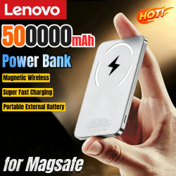 Batería Externa Magnética Lenovo de 500000mAh, Cargador Inalámbrico de Carga Súper Rápida para Magsafe, para iPhone 17/16/15/14