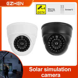 Cámara falsa con luz LED, cámara de simulación, domo, Monitor de seguridad falso realista, vigilancia de seguridad, 1 ud.
