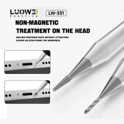 Extractor de tornillos desgastados LUOWEI LW-331 de 2.35mm, broca deslizante de aleación para reparación de teléfonos, herramienta de extracción para reparación de teléfonos