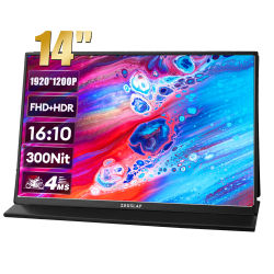 ZEUSLAP-Monitor portátil para ordenador portátil LG Gram, pantalla extensible de 14 ", 16:10, 1920x1200P, 100% sRGB, 300Cd/m²