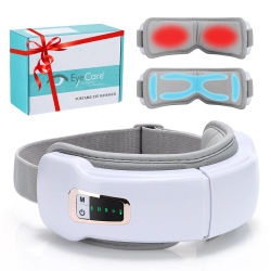 Masajeador de presión de aire plegable para ojos, Airbag, masaje con vibración, compresa caliente, Bluetooth, música, alivia la fatiga seca de los ojos, gafas inteligentes