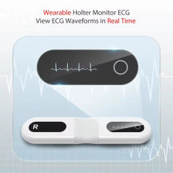 Monitor Holter de ECG portátil Wellue: seguimiento de ECG en tiempo real, batería de 7 días, parche de correa para el pecho, Bluetooth/USB,