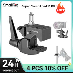Kit de soporte de súper abrazadera SmallRig, carga de aleación de aluminio de 15kg con tornillo superior de 1/4 "-20 para cámaras, micrófonos, monitores, luces de vídeo