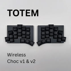 TOTEM Teclado dividido inalámbrico - Choc V1 ZMK Kit de bricolaje de teclado mecánico ergonómico de perfil bajo con cable y Bluetooth de modo dual