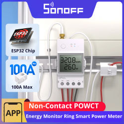 SONOFF POWCT anillo medidor de potencia inteligente ESP32 Chip sin contacto CT 100A Monitor de energía Control de contacto funciona con Alexa IFTTT