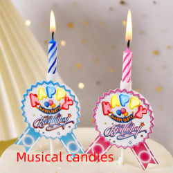 Velas musicales brillantes para decoración de tartas, vela musical con sonido Real, feliz cumpleaños para niños, decoraciones para fiesta de cumpleaños, Baby Shower