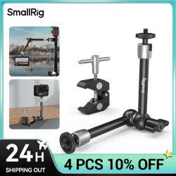 Abrazadera SmallRig con rosca de 1/4" y 3/8" y brazo mágico articulado de potencia de fricción ajustable de 9,5 pulgadas para monitor LCD/luz LED