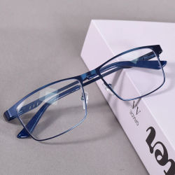 Gafas de lectura antiluz azul para hombre, gafas con dioptrías de montura completa de alta calidad, gafas para presbicia masculinas de negocios + 100 + 200