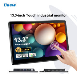 Unew 13,3 "Raspberry Pi Monitor táctil 1920x1080 IPS altavoz incorporado 4 USB HDMI tipo C DVI VGA pantalla portátil Industrial
