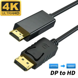 Cable 4K DisplayPort a HDMI, adaptador DP a HD, puerto de visualización, Cable de Audio y vídeo para PC, portátil, Monitor de proyector HDTV, 3m
