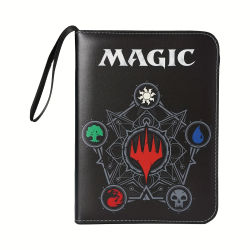 Carpeta de 4 bolsillos para tarjetas coleccionables, álbum protector de hojas para tarjetas Magic TCG - Álbum de 3 anillas con cremallera para tarjetas de juego