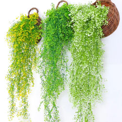 80cm 5 tenedores plantas artificiales colgantes enredaderas flor falsa sauce hojas de ratán hierba para exteriores jardín pared de habitación balcón Decora