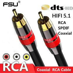 Cable Coaxial de Audio Digital RAC SPDIF RCA a RCA Cable de Audio y vídeo macho para proyector de DVD amplificador de altavoz de TV 0,5 M 1M 2M 3M 5M
