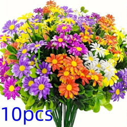 Ramo de flores artificiales de margaritas, plantas falsas de 33cm para decoración del hogar, decoración de jardín, boda, mesa al aire libre, florero, arreglo floral