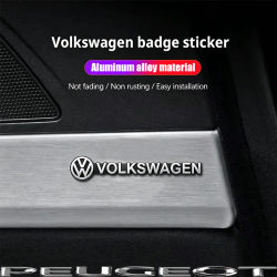 5/10 Uds. Pegatinas 3D de aluminio con logo para altavoces de audio de coche VW GTI Polo Golf Passat Tiguan Arteon CC Taigo Caddy Jetta Tapacubos