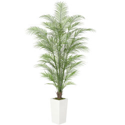 Palmera Areca Artificial en Maceta - Planta Tropical de Seda Artificial con Maceta Blanca Alta - Decoración de Interior para Hogar, Sala de Estar, Oficina, 4FT/5FT/6FT
