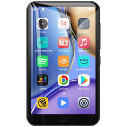 Reproductor MP3 de 16 GB/80 GB con Android 9.0, Bluetooth y WiFi, pantalla de 4.0 pulgadas con altavoces, radio FM, libros electrónicos, capacidad de hasta 512 GB