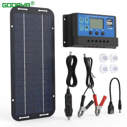 Cargador de Panel Solar Monocristalino, Cargador de Batería de 12V, Panel Solar Olt Power, Controlador de Carga Solar, Kit para Coche, Camioneta, Barco