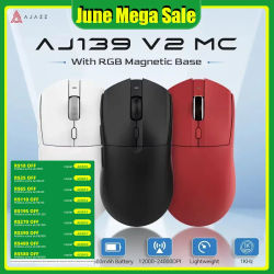 AJAZZ AJ139 V2 MC/AJ139 PRO Ratón inalámbrico para juegos con sensor PAW3311/PAW3395 12000DPI/26000DPI 500mAh Ratón Bluetooth para PC