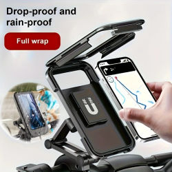 Soporte Universal Impermeable para Teléfono Móvil de Motocicleta, Rotación de 360 Grados ° Soporte Giratorio Ajustable para GPS para Bicicleta y Teléfono Celular