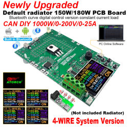 Kit de carga electrónica CC de 4 cables, 1000W, 25A, analizador de capacidad de batería de litio 18650 con Monitor de descarga, placa PCB, bricolaje
