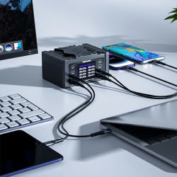 Cargador súper rápido multipuerto mecánico v-power 8 Ultra 8 Max con puerto de carga USB QC3.0 PD herramienta de carga rápida para reloj de teléfono