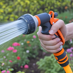 Pistola de Riego para Jardín, 8 Modos, Rociador de Alta Presión, Boquilla de Riego Ajustable para Plantas, Césped y Jardín