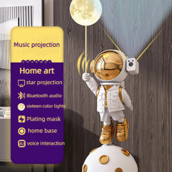 Altavoz Bluetooth con proyección de estrellas, estatua de astronauta grande, decoración de la sala de estar del hogar, decoración de la habitación interior, 145 cm