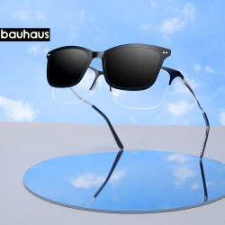 Gafas de hombre con montura metálica semirrígida, diseño de marca, montura moderna, gafas de sol sencillas, estilo retro, gafas graduadas para mujer.