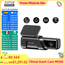 70mai Dash Cam M500 1944P 170FOV 70mai M500 coche DVR cámara de salpicadero grabadora GPS ADAS 24H Monitor de estacionamiento eMMC almacenamiento incorporado