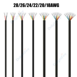 Cable enfundado 2 3 4 5 6 7 8 cables eléctricos de núcleo 28 26 24 22 20 18 AWG cables de Audio electrónicos para altavoces automotrices luz LED