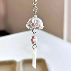 Elegante llavero de carillón de viento, decoración de perlas, cadena para teléfono móvil, accesorios de bricolaje para funda de teléfono, bolso colgante, regalo