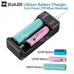 ZIJAZO-cargador de batería Dual 18650, negro, 1, 2 ranuras para carga 18650, cargador de batería de litio recargable de 4,2 V, linterna láser