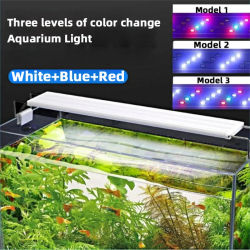 Luz LED ultrafina para acuario, luz para plantas acuáticas, clip expandible, luz para pecera de 18-75CM, 220-240V