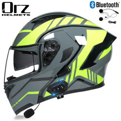 Casco de Motocross con Bluetooth, casco de motocicleta con tapa Modular ORZ-991, casco de Motocross de fuego Interior lavable, seguridad DOT ECE Kask
