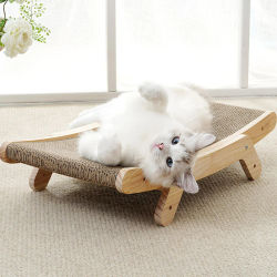 Rascador de cartón para gatos con marco de madera maciza, raspadores para gatitos, cama para rascar, muebles Reversibles para mascotas, juguetes 5 en 1
