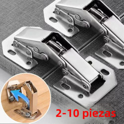 Bisagras de acero para gabinete de 90 grados, sin agujeros, amortiguador hidráulico, bisagras para armario de cocina, herrajes para muebles, 2/10 Uds.