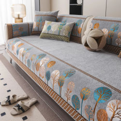 Funda de sofá bohemia de chenilla Jacquard con árbol de luna llena para sala de estar, funda para asiento de sofá, Protector de decoración de muebles, toalla antideslizante para sofá