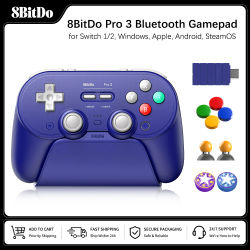 8BitDo Pro 3 Bluetooth Gamepad controlador de juego inalámbrico para Switch 1/2, Windows, Apple, con Joysticks TMR botón intercambiable