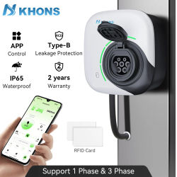 Khons 22KW trifásico Type2 estación de carga de vehículo eléctrico versión enchufe cargador de vehículo eléctrico con Control de aplicación WIFI