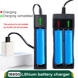 Cargador de batería 18650, 1/2/4 ranuras, carga Dual 18650, batería de litio recargable de 3,7 V, cargador USB para 16340 14500 18650