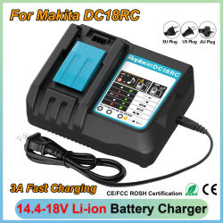 Cargador de Batería de Iones de Litio DC18RC para Makita 18V BL1830 BL1815 14.4V BL1430, Carga Rápida, DC18RCT DC18RA, Cargador para Herramientas Eléctricas