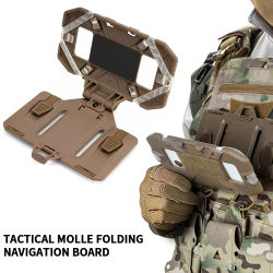 Soporte táctico para teléfono MOLLE, tablero de navegación plegable, equipo de sujeción para teléfono móvil, accesorios para chaleco de caza Airsoft