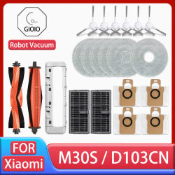 Accesorios para Robot aspirador Xiaomi Mijia M30S D103CN, Cepillo Lateral principal, filtro Hepa, paño de mopa, bolsa de polvo, repuesto