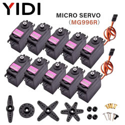 2/4 Uds MG996R JR servomotor de rotación de dirección 180 360 MG 996 engranaje de Metal de torsión de alta velocidad para RC coche helicóptero Arduino Robot