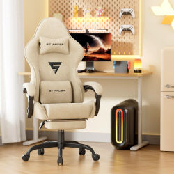 Silla de juego Soontrans, silla ergonómica para juegos con almohada lumbar de masaje, sillón para juegos, respaldo ajustable con reposapiés
