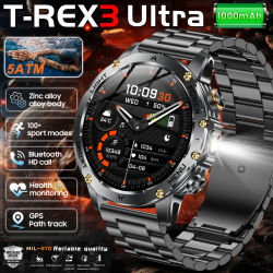 2025 nuevo reloj inteligente militar t-rex 3 Ultra 1000mAh batería 5ATM linterna impermeable ritmo cardíaco rastreador deportivo Smartwatch hombres